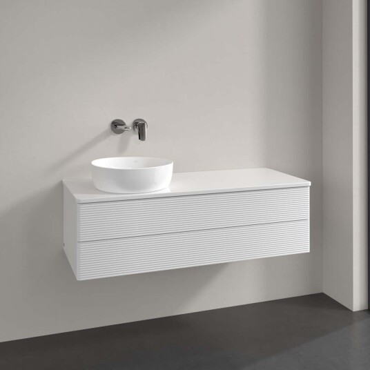 Villeroy & Boch  Antao Servantskap med 2 skuffer 120x50x36 cm u/lys Hvit Høyglans