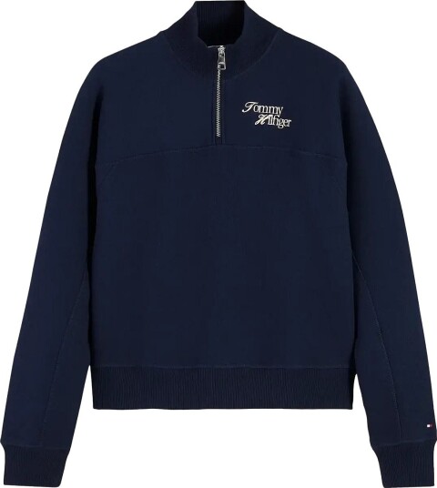Tommy Hilfiger Script Reg Mk-Nk Half Zip Swt - DARK BLUE - S