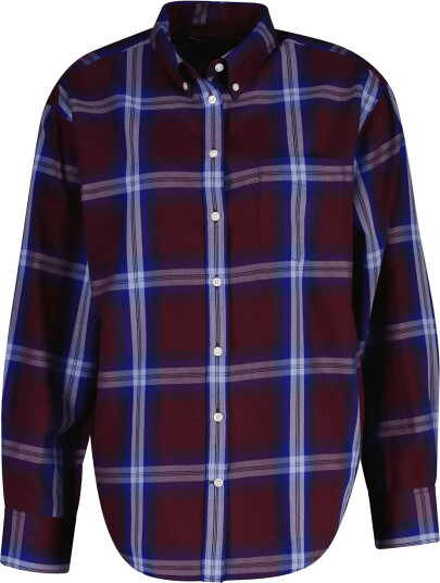 Gant Rel Checked Flannel Bd Shirt Burgundy 34