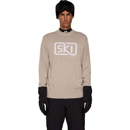 J.Lindeberg William Knitted Sweater Herre U/Moonbeam L J.Lindeberg William Knitted Sweater Herre U/Moonbeam L