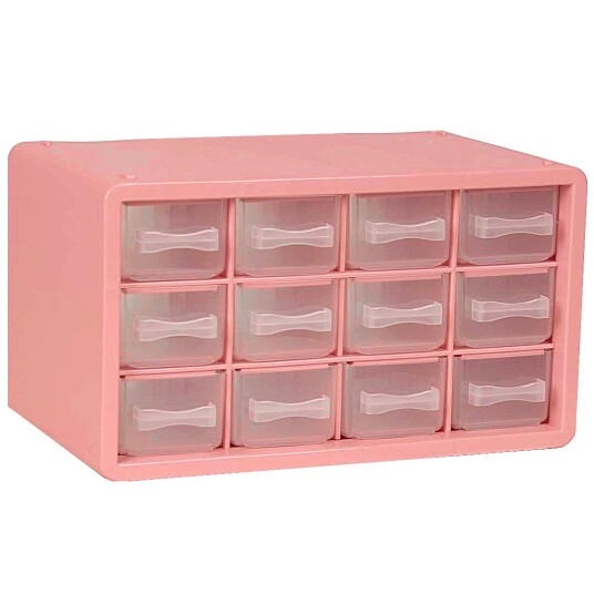 Raaco Oppbevaringskasse med 12 rom Dusty Rose Raaco Oppbevaringskasse med 12 rom Dusty Rose