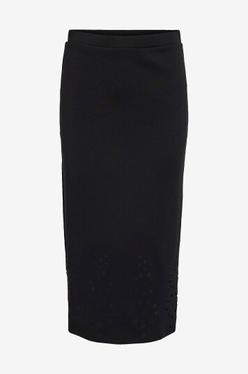 Vila - Skjørt viSiffen Emb HW Midi Skirt - Svart