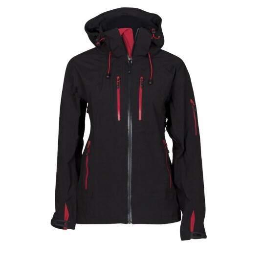 Tracker 7092 Dame Kontrastfarget Extreme Pro Shell, svart/rød, 1 stk., STK-709206 Black/Red L