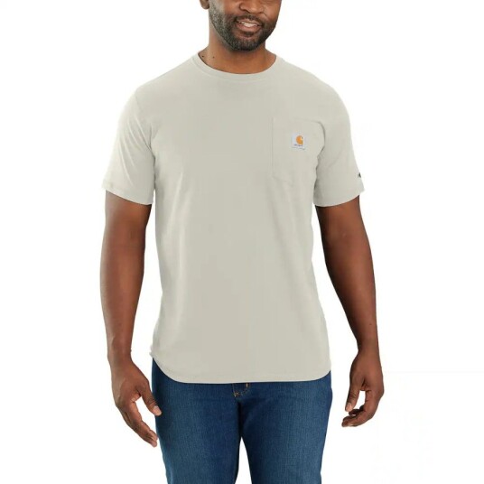 Carhartt Men"s Carhartt Force Relaxed Fit Midweight Short-Sleeve Pocket T-Shirt Malt S Carhartt Men"s Carhartt Force Relaxed Fit Midweight Short-Sleeve Pocket T-Shirt Malt S