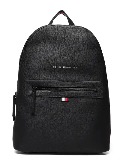 Tommy Hilfiger Essential Pu Backpack - Black - ONE SIZE Tommy Hilfiger Essential Pu Backpack - Black - ONE SIZE