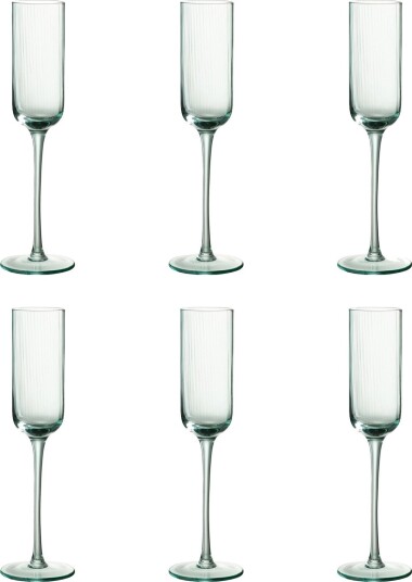 J Line S/6 Champagne Glass Myl Menthe   Green   Ø 7 CM