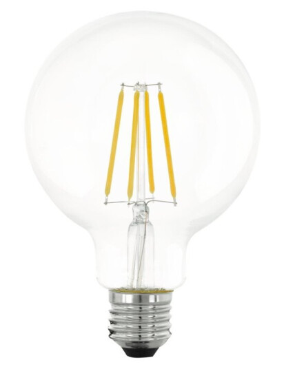 Eglo Led-Filamentlyspære Form: G95 E27 7.3 W Ekvivalent 60 Klasse E Varmt Hvitt Lys 2700 K Gjennomsiktig Eglo Led-Filamentlyspære Form: G95 E27 7.3 W Ekvivalent 60 Klasse E Varmt Hvitt Lys 2700 K Gjennomsiktig