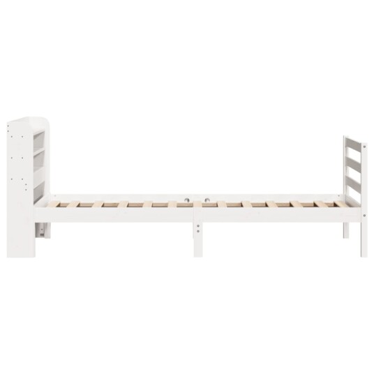 Sengeramme med hodegavl hvit 75x190 cm heltre furu 3306630