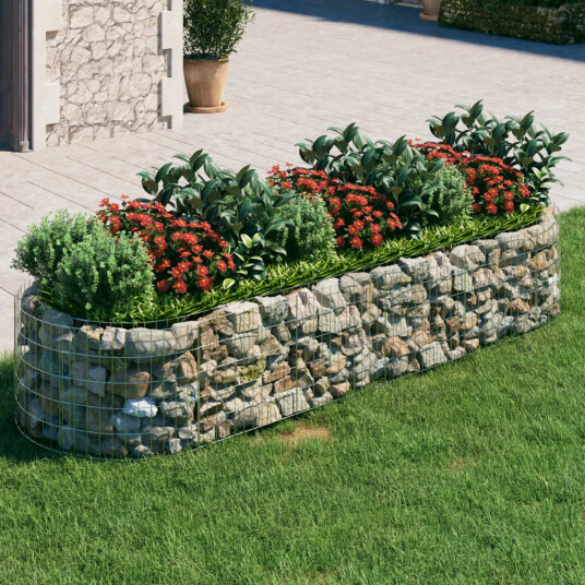 vidaXL Gabion høybed galvanisert jern 300x100x50 cm