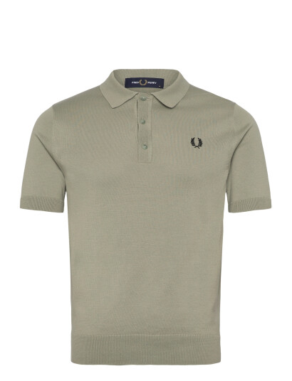 Fred Perry Cotton Knitted Shirt Khaki green M