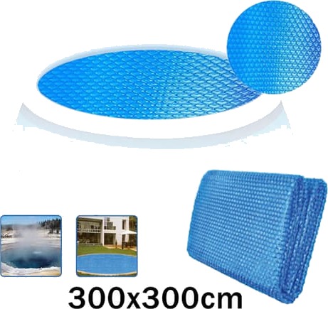300 cm Rund Bobleplast for Basseng - Blå_xx 300 cm Rund Bobleplast for Basseng - Blå_xx