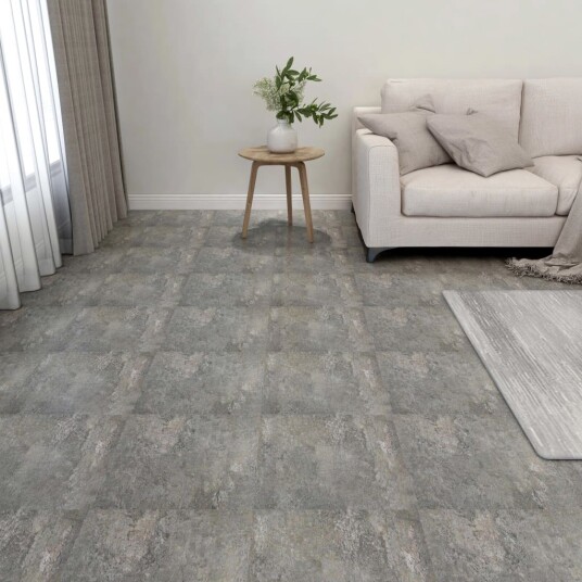 Selvklebende gulvplanker 55 stk PVC 5,11 m² grå