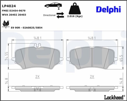 Bremseklosser DELPHI LP4024