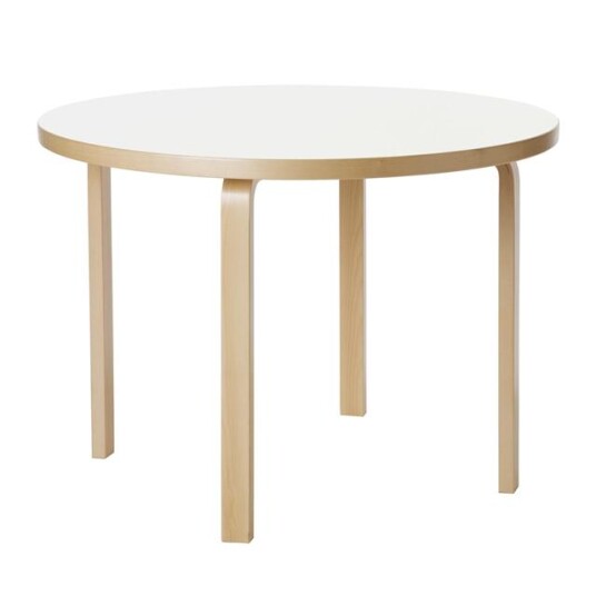 artek Aalto 90A Rundt Bord Bjørk/ Hvit Laminat artek Aalto 90A Rundt Bord Bjørk/ Hvit Laminat