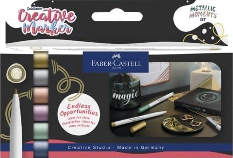 Faber Castell Metallic Tusjer 6 Farger