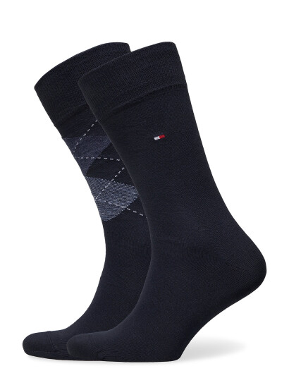 Tommy Hilfiger Th Men Sock Check 2P Blue 43 46