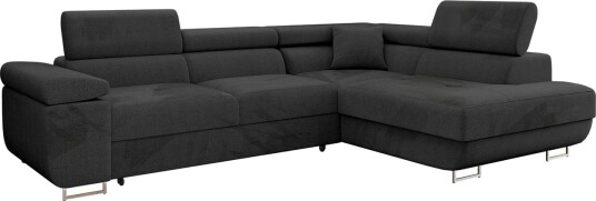 Gabina Sofa med Sjeselong 3 seter Svart Gabina Sofa med Sjeselong 3 seter Svart