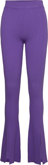 REMAIN Birger Christensen Dense Knit Slit Pants Purple 34 REMAIN Birger Christensen Dense Knit Slit Pants Purple 34