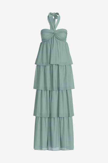 Vila Maxikjole viLea Halterneck Layered Dress Blå Vila Maxikjole viLea Halterneck Layered Dress Blå