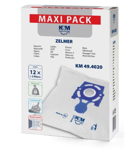 K&M 49.4020 Zelmer Poser 12 Stk + 2 Filtre