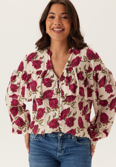 Emelie Olson X Bubbleroom Printed Frill Blouse