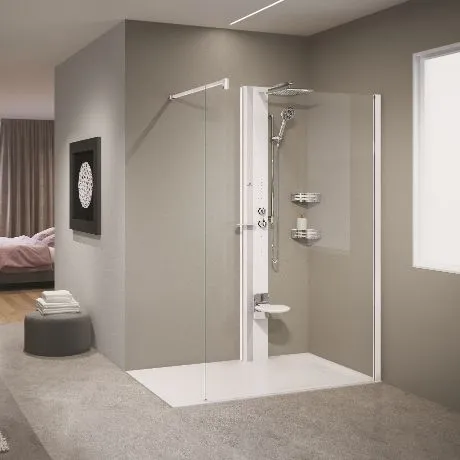 Novellini Line 1 Dusjpanel Sølv/Sort Matt