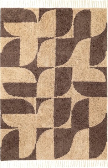 Ryetepper Siberia Natural Cotton Shaggy beige/brun Størrelse: 200 x 290 cm