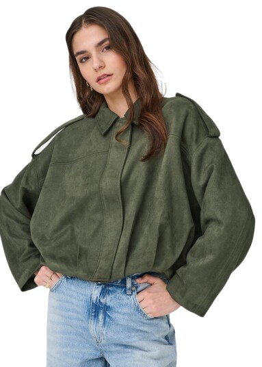 JDY Jdynia Faux Suede Bat Jacket Otw Noos   Khaki green   M