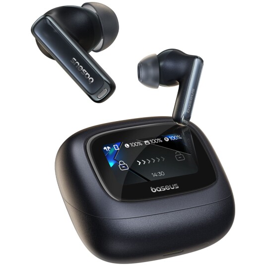 Baseus In-Ear-Hodetelefoner Bowie M2s Ultra Tws Trådløse Med Ladestasjon Og Interaktiv Skjerm - Svart