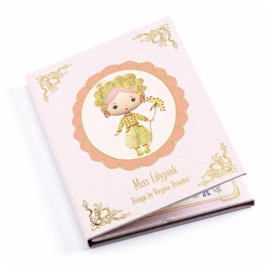 Djeco Klistremerkehefte Tinyly Kle på Miss Lilypink
