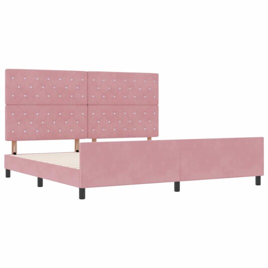 Rosa Fløyelseng 200x200 cm
