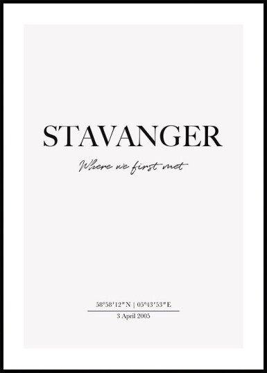 Romantic Coordinates Where We First Met Custom Location Plakat Plakat / 70x100cm