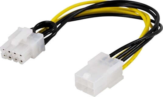 Strømadapter - 6-pins PCIe-strøm (hann) til 8-pins PCIe-strøm (hunn) Strømadapter - 6-pins PCIe-strøm (hann) til 8-pins PCIe-strøm (hunn)