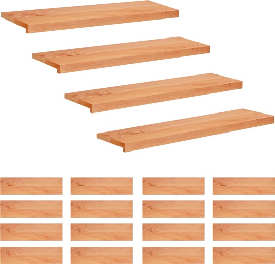 vidaXL Trappetrinn 20 stk. 90 x 30 x 2 cm Lakk Massiv bøketre