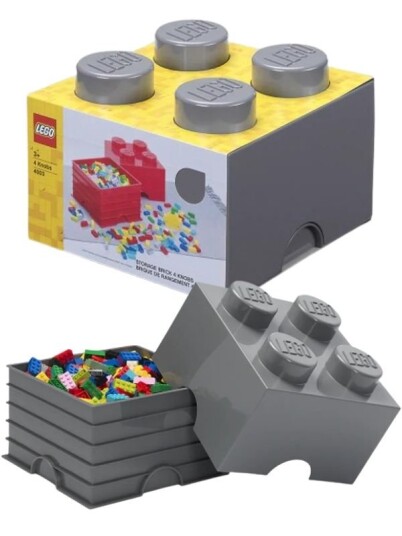 LEGO Storage Brick 4 oppbevaringsboks med lokk 25 x 25 cm dark stone grey LEGO Storage Brick 4 oppbevaringsboks med lokk 25 x 25 cm dark stone grey
