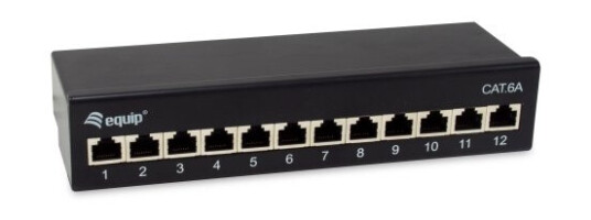 Utstyr Patchpanel 12X Rj45 Cat6a Ftp 1He Premium Svart Utstyr Patchpanel 12X Rj45 Cat6a Ftp 1He Premium Svart