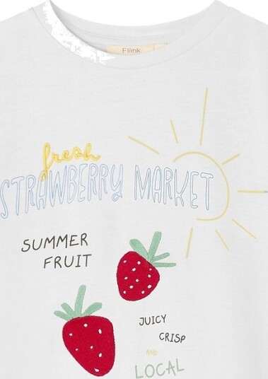 Fliink Sommer Strawberry T Shirt White 104 Fliink Sommer Strawberry T Shirt White 104