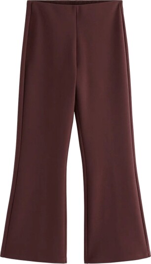 Lindex Flared Cropped Trousers DARK DUSTY RED XL