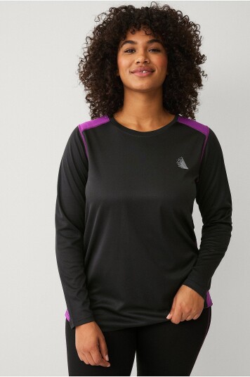 Zizzi - Termisk topp aSnow L/S Blouse - Svart