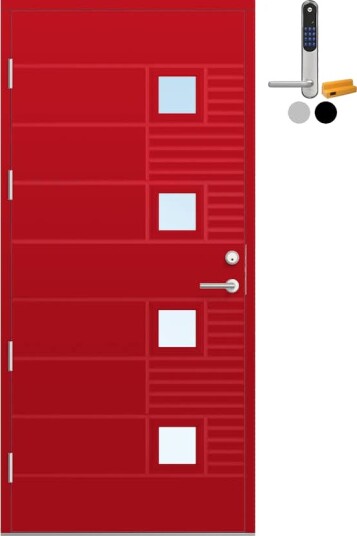 Ytterdør Bygg1 Fjell 14 Klarglass med Yale Doorman Classic Home