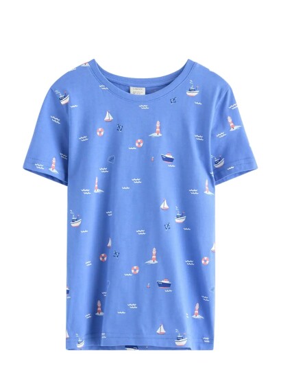 Lindex Short Sleeved Top Blue 92 Lindex Short Sleeved Top Blue 92