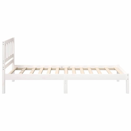 Sengestamme med hodegjerde Hvit 75 x 190 cm Heltre furu