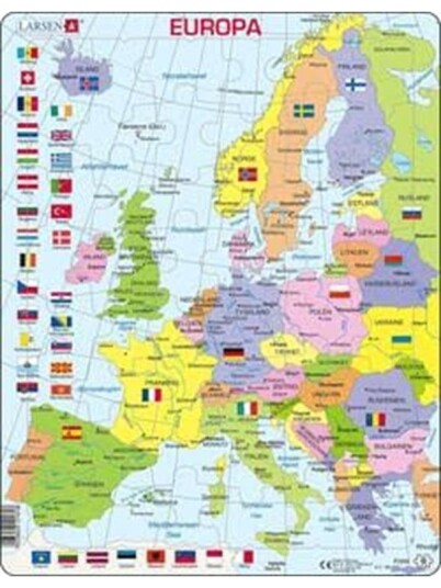 Larsen Puzzles Puzzle Europe tall format 48 pieces Maxi 36.5x28.5 cm 2D Puslespill