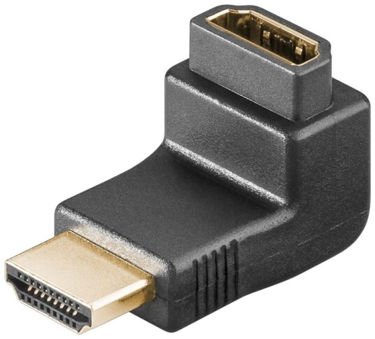 Goobay HDMI™-vinkeladapter 90°, gullbelagt, 8K @ 60 Hz HDMI™-kontakt (type A) > HDMI™-plugg (type A) 90° Goobay HDMI™-vinkeladapter 90°, gullbelagt, 8K @ 60 Hz HDMI™-kontakt (type A) > HDMI™-plugg (type A) 90°
