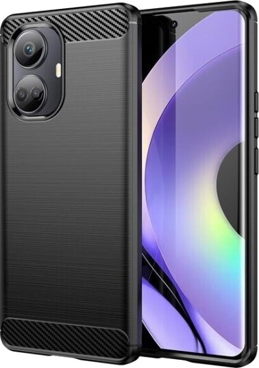 Hurtel Carbon Case for Realme 10 Pro Flexible Silicone Carbon Cover Black