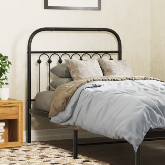Sengegavl i metall svart 90 cm 8721102645174