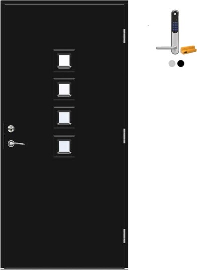 Ytterdør Swedoor Advance-Line Nordic Oslo med Yale Doorman Classic Home
