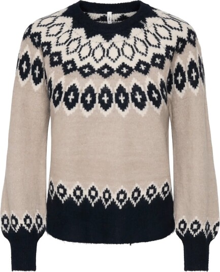 ONLY Onlrusty Ls Fair Isle O Neck Bf Knt NIGHT SKY M