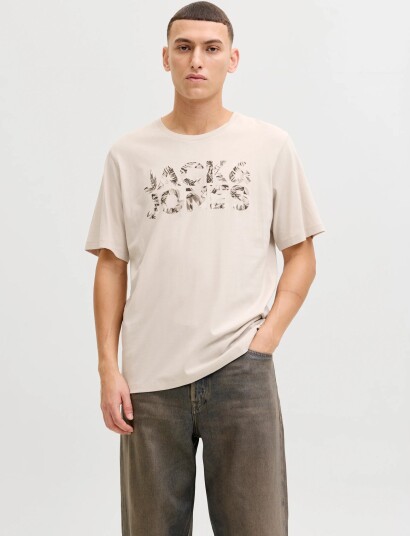 Jack & Jones Jjejeff Logo Tee Ss Sn Cream XS