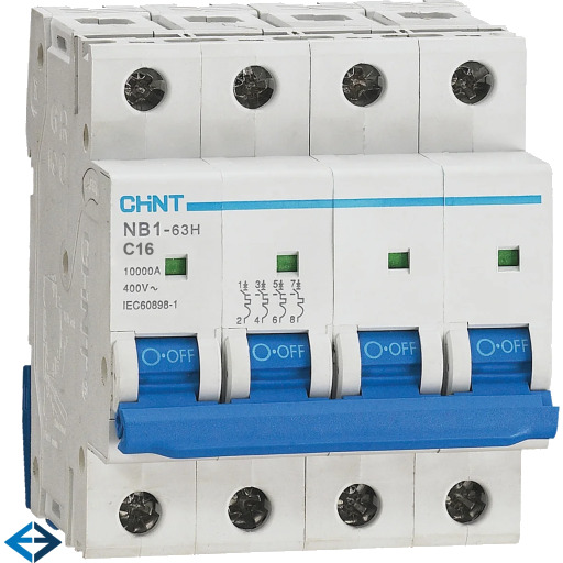 Chint Automatsikring Chint NB1-63H, C 16A 3P+N, 10kA
